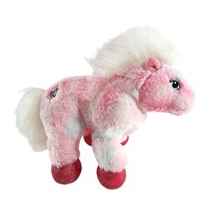 Ganz Webkinz Pink & White Pony Plush Stuffed Animal Horse Fuzzy 9" No Code
